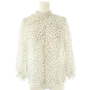ドット シアー ブラウス 七分袖 シースルー 36 白 ホワイト /AT OS