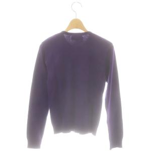 agnes b. コットン ニット 長袖 カーディガンプレッション 長袖 クルーネック 1 紫 パープル 9018J155