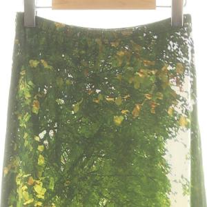 agnes b. 転写 ロングスカート フレア ミモレ ロング 1 緑 グリーン /AT OS