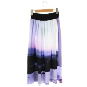agnes b. 転写 タックスカート ギャザー ミモレ ロング 1 紫 パープル /AT OS