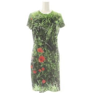 転写 ポピー カットソー ワンピース 1 緑 黒 赤 /MI OS