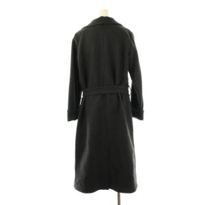 agnes b. ウール ロングコート チェスターコート ベルト付き 1 ダークグレー /MI OS