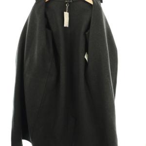 agnes b. ウール ロングコート チェスターコート ベルト付き 1 ダークグレー /MI OS