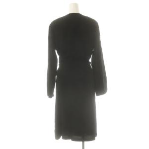agnes b. 24SS シャツワンピース ひざ丈 リボンベルト付き 36 ブラック /DF OS