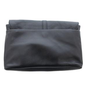 Agnes b. VOYAGE ショルダーバッグ レザー フラップ ロゴ 黒 ブラック /JS