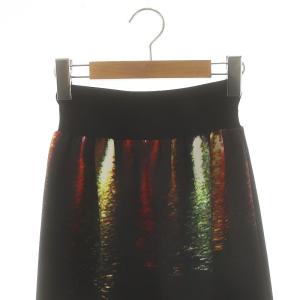 agnes b. 転写 タックスカート ギャザー ミモレ ロング 1 黒 ブラック /AT OS