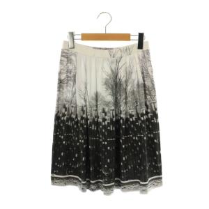 転写 タックスカート フレア 膝丈 1 ライトグレー 黒 /NR OS