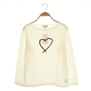 ハート 長袖 カットソー Tシャツ ロンT コットン 1 オフホワイト /NR OS