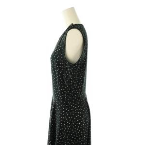 agnes b. PARIS 花柄 ノースリーブ ワンピース ロング 36 黒 白 /NR OS