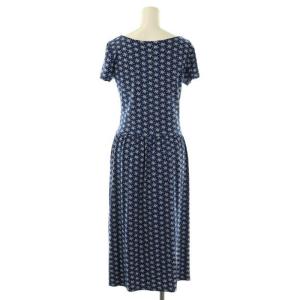 agnes b. ワンピース 半袖 ミモレ ロング 花柄 1 青 白 /NR OS