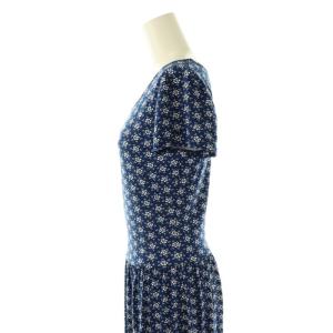 agnes b. ワンピース 半袖 ミモレ ロング 花柄 1 青 白 /NR OS