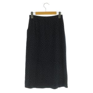 agnes b. ドット ロングスカート イージー タイト 1 ネイビー /MY OS