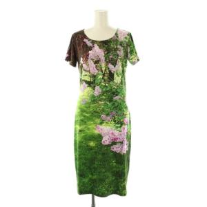 転写 紫陽花 カットソー ワンピース 1 緑 マルチカラー /MI OS