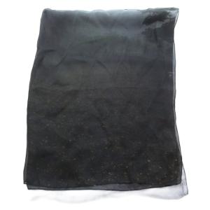 agnes b. タグ付き ストール 転写 絹 シルク 黒 ブラック /JS