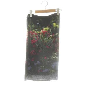 転写 花柄 ラップスカート ひざ丈 1 マルチカラー /DF OS