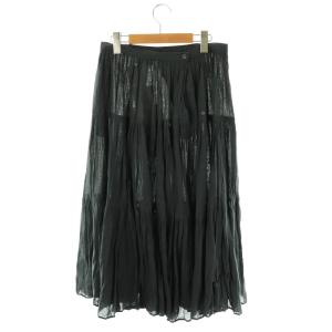 agnes b. ティアードスカート ロング フレア コットン 36 グレー /NR OS