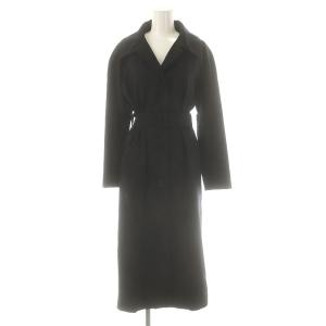 裏地転写プリント ロングコート ステンカラー ベルト付き 1 紺 /MI OS