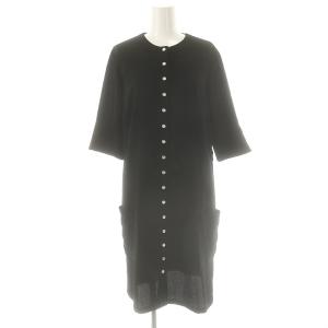 プレッション ワンピース ひざ丈 七分袖 36 ブラック /DF OS