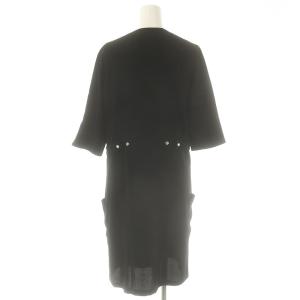 agnes b. プレッション ワンピース ひざ丈 七分袖 36 ブラック /DF OS