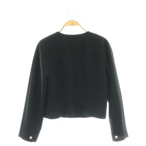 ANAYI ライトスラブクルー ジャケット フリンジ 38 黒 /CX OS