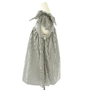 René ショルダーフリル ストライプブラウス プルオーバー 34 ホワイト ブラック 5421210 /HK OS