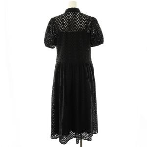 BORDERS at BALCONY LACE SHIRT DRESS ワンピース 総レース 36 ブラック /ES OS