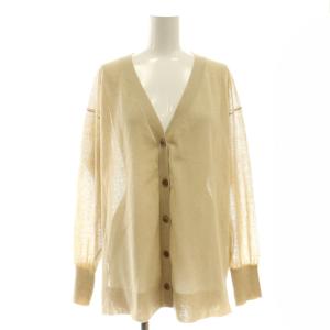 25SS 手洗い可 リネン混シアーカーディガン ニット 長袖 薄手 ベージュ /NR OS SH