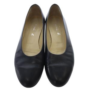 agnes b. レザーフラットシューズ パンプス 25cm 黒 ブラック /SR36 SH