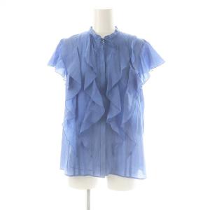 ライトローンスタンドラッフルブラウス 36 ブルー /DF OS SH
