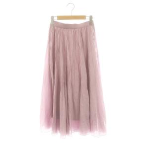 ギャザーフレアロングスカート 36 ラベンダーピンク /DF OS SH