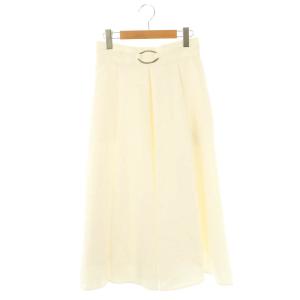 24SS ブライトツイルタックフレア スカート ロング 36 ホワイト /DF OS SH