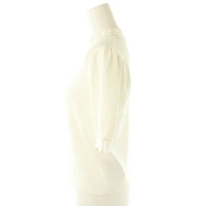 ANAYI 23SS モックネック半袖ニット プルオーバー 36 ホワイト /DF OS SH