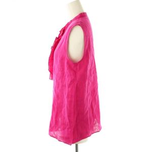 ANAYI フリルノースリーブブラウス リネン 38 ピンク /DF OS SH