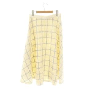 ANAYI 23SS ラメチェックツイードフレアスカート ロング ミモレ丈 38 アイボリー /DF OS SH