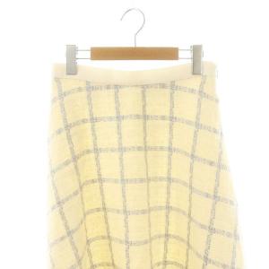 ANAYI 23SS ラメチェックツイードフレアスカート ロング ミモレ丈 38 アイボリー /DF OS SH