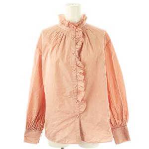 ギャザーフリルシャツ ブラウス 長袖 38 ピンク /DF OS SH