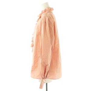 ANAYI ギャザーフリルシャツ ブラウス 長袖 38 ピンク /DF OS SH