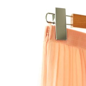 ANAYI 23SS スパンオーガンジープリーツ スカート ロング 36 サーモンピンク /DF OS SH