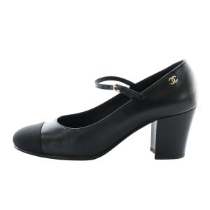 CHANEL Mary Janes Goatskin Grosgrain パンプス