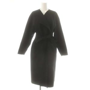 ダブルフェイスリバーコート ロング 36 ブラック /DF OS