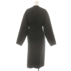 ESTNATION ダブルフェイスリバーコート ロング 36 ブラック /DF OS