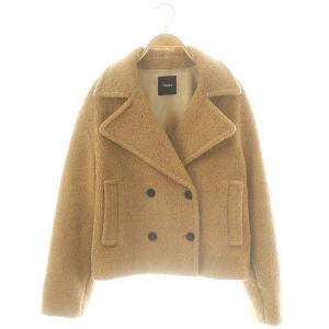 TEDDY FLEECE FAUX FUR PEACOAT Pコート S 茶 ブラウン /AQ OS