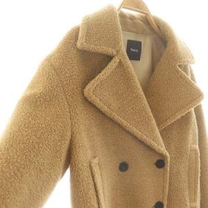 Theory TEDDY FLEECE FAUX FUR PEACOAT Pコート S 茶 ブラウン /AQ OS
