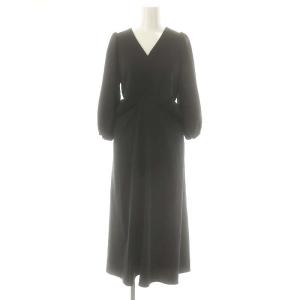 24AW ウエストツイストハーフスリーブワンピース 36 ブラック /ES OS