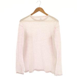 ボーダーカットソー Tシャツ 3 ピンク 白 /MI OS