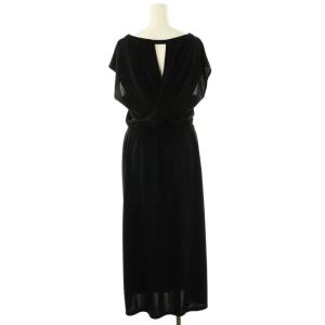 PINKY&DIANNE バックオープンロングワンピース フレンチスリーブ 38 黒 /NR OS