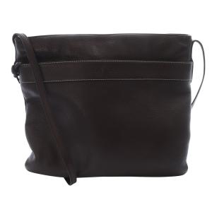 シボレザー スクエア ショルダーバッグ ロゴ 茶色 ブラウン /SR22 OH