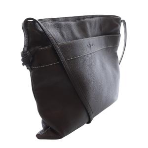 LOEWE シボレザー スクエア ショルダーバッグ ロゴ 茶色 ブラウン /SR22 OH