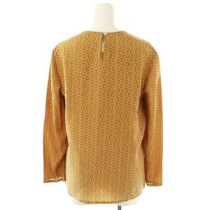 CELINE ヴィンテージ マカダム プルオーバーブラウス 長袖 36 キャメル /DF OS