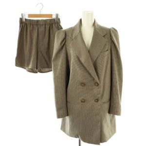 23SS CHECK JACKET MINI DRESS セットアップ テーラードジャケット ダブル ショートパンツ